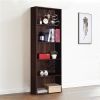 Modern 5-Shelf Bookcase Storage Shelves in Wood Finish
