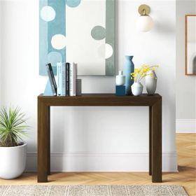 Solid Wood Modern Accent Console Table / Sofa Table (Color: Brown Walnut)