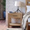 Farmhouse Traditional Rustic Wood 1-Drawer Nightstand Bedside Table