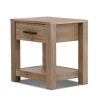 Farmhouse Traditional Rustic Wood 1-Drawer Nightstand Bedside Table