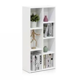 Modern 42-inch High Bookcase with Open Shelves in White Wood Finish (size: 7-Cube)