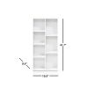 Modern 42-inch High Bookcase with Open Shelves in White Wood Finish