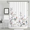 72-in. Floral Tree Bird Butterfly Japanese Style Shower Curtain