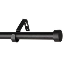 Curtain Rods for Windows 28 to 132 Inch Black Curtain Rod 1 Inch Stainless Steel Rods with Adjustable Brackets for Bedroom (Color: Black, size: 28)