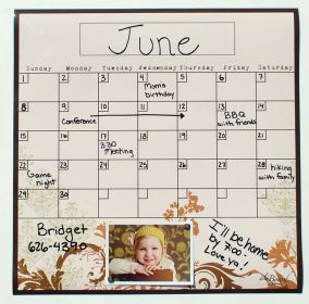Calendar- Dry Erase Fridge Calendar. Organize your home or office. Beautiful, Fridge Calendar (Style: Floral)