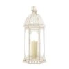 Graceful Distressed White Lantern