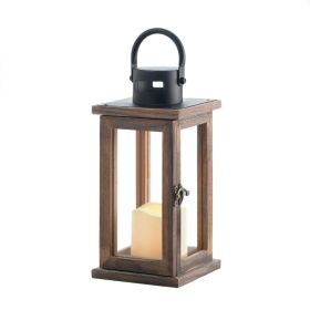 Rustic Lodge Wooden LED/Candle Lantern - Decorative Lighting for Home and Garden (size: small)