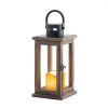 Rustic Lodge Wooden LED/Candle Lantern - Decorative Lighting for Home and Garden