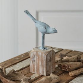 Cast Iron Bird with Base (Color: Blue)