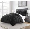 Reversible Microfiber Down Alternative Comforter Set in Black