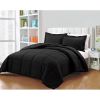 Reversible Microfiber Down Alternative Comforter Set in Black