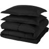 Reversible Microfiber Down Alternative Comforter Set in Black