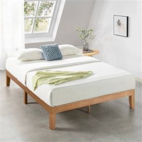 Solid Wood Platform Bed Frame in Natural Wooden Finish (size: Full)