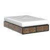 Metal Wood Platform Bed Frame with 4 Storage Drawers