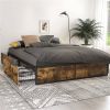 Metal Wood Platform Bed Frame with 4 Storage Drawers
