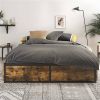 Metal Wood Platform Bed Frame with 4 Storage Drawers