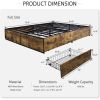 Metal Wood Platform Bed Frame with 4 Storage Drawers