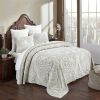 100-Percent Cotton Chenille 3-Piece Coverlet Bedspread Set in Ivory
