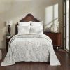 100-Percent Cotton Chenille 3-Piece Coverlet Bedspread Set in Ivory