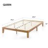 Solid Wood Platform Bed Frame in Natural Wooden Finish