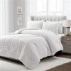 Crinkled Texture Microfiber Comforter Set White
