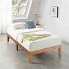 Solid Wood Platform Bed Frame in Natural Wooden Finish