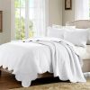 3-Piece Reversible Scalloped Edges Microfiber Quilt Set in White