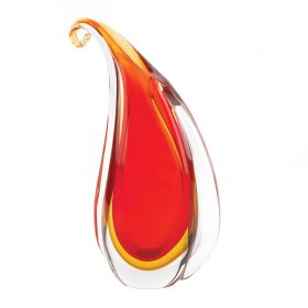 CURL ART GLASS VASE (Color: Red)