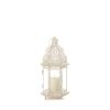 Rustic White Lantern with Distressed Finish