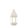 Rustic White Lantern with Distressed Finish